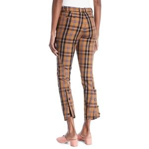 ROKH Straight-Leg Plaid Check Cropped Pants - Size XS